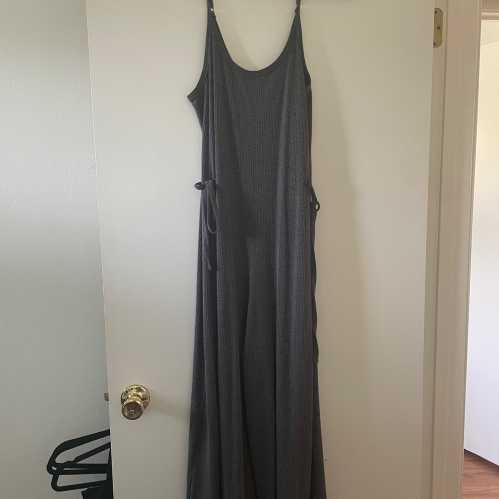 All Row Jumpsuit, Grey Ribbed Size Large - Picture 4 of 4